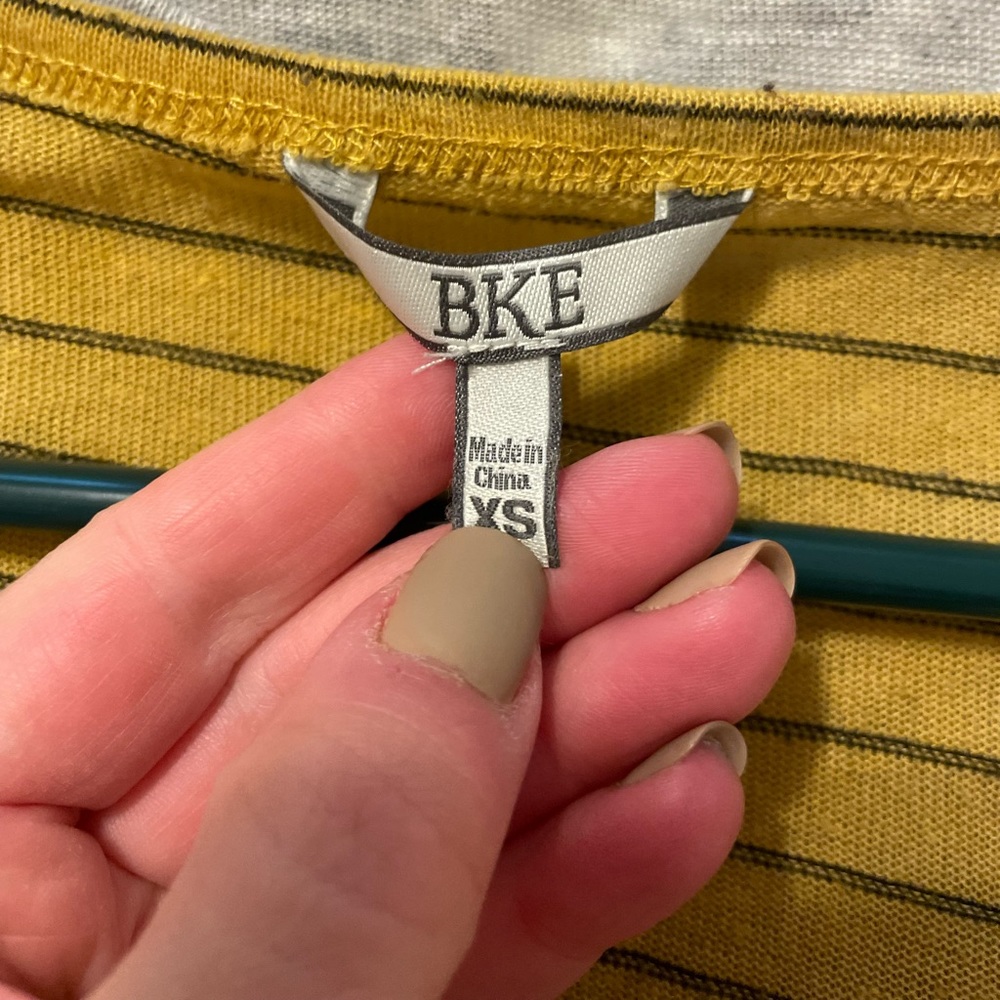BKE Yellow Stripe Long Sleeve Tee - Picture 3 of 6